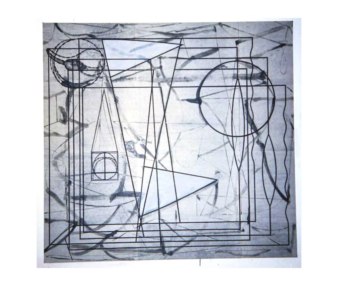 Circuit, acrylic and paper on canvas, 145 x 125.5 cm, 1993