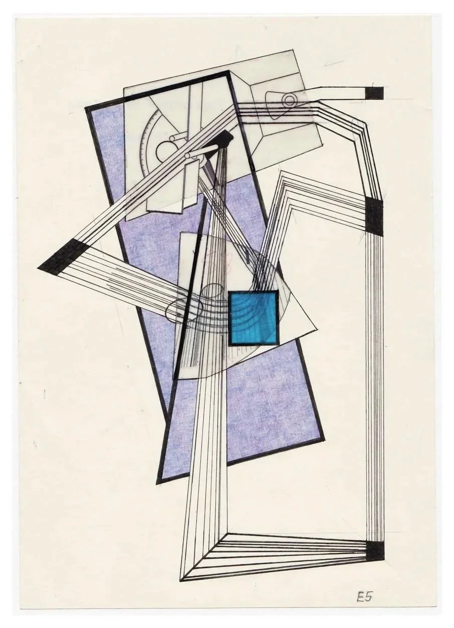 Encounters No. 5, collage, acrylic, coloured pencils, graphite and archival marker pens, 24 x 17 cm, 2021, 