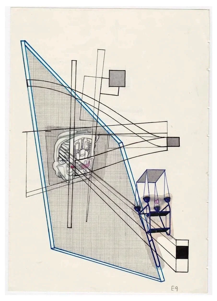 Encounters No. 9, collage, acrylic, coloured pencils, graphite and archival marker pens, collage, acrylic, coloured pencils, graphite and archival marker pens, 24 x 17 cm, 2021