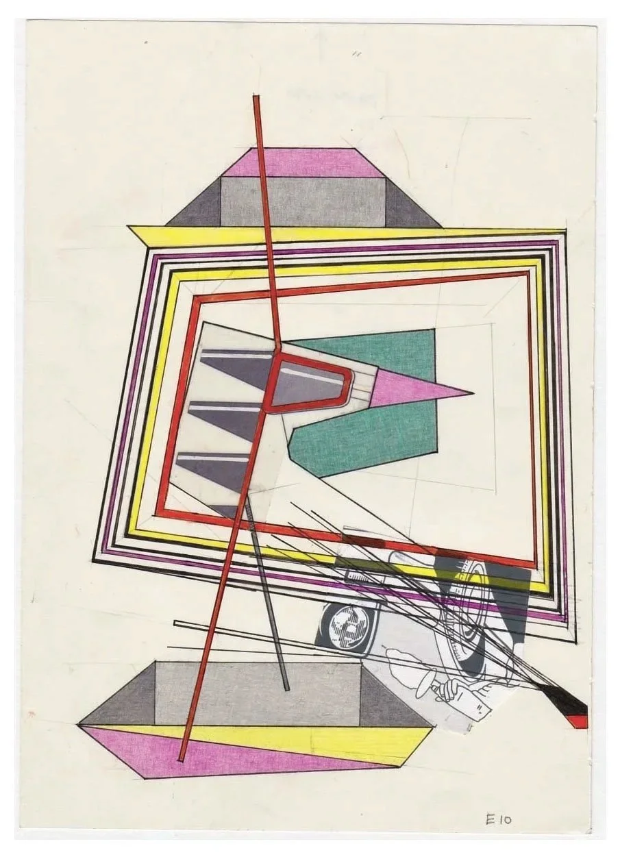 Encounters No. 10, collage, acrylic, coloured pencils, graphite and archival marker pens, collage, acrylic, coloured pencils, graphite and archival marker pens, 24 x 17 cm, 2021