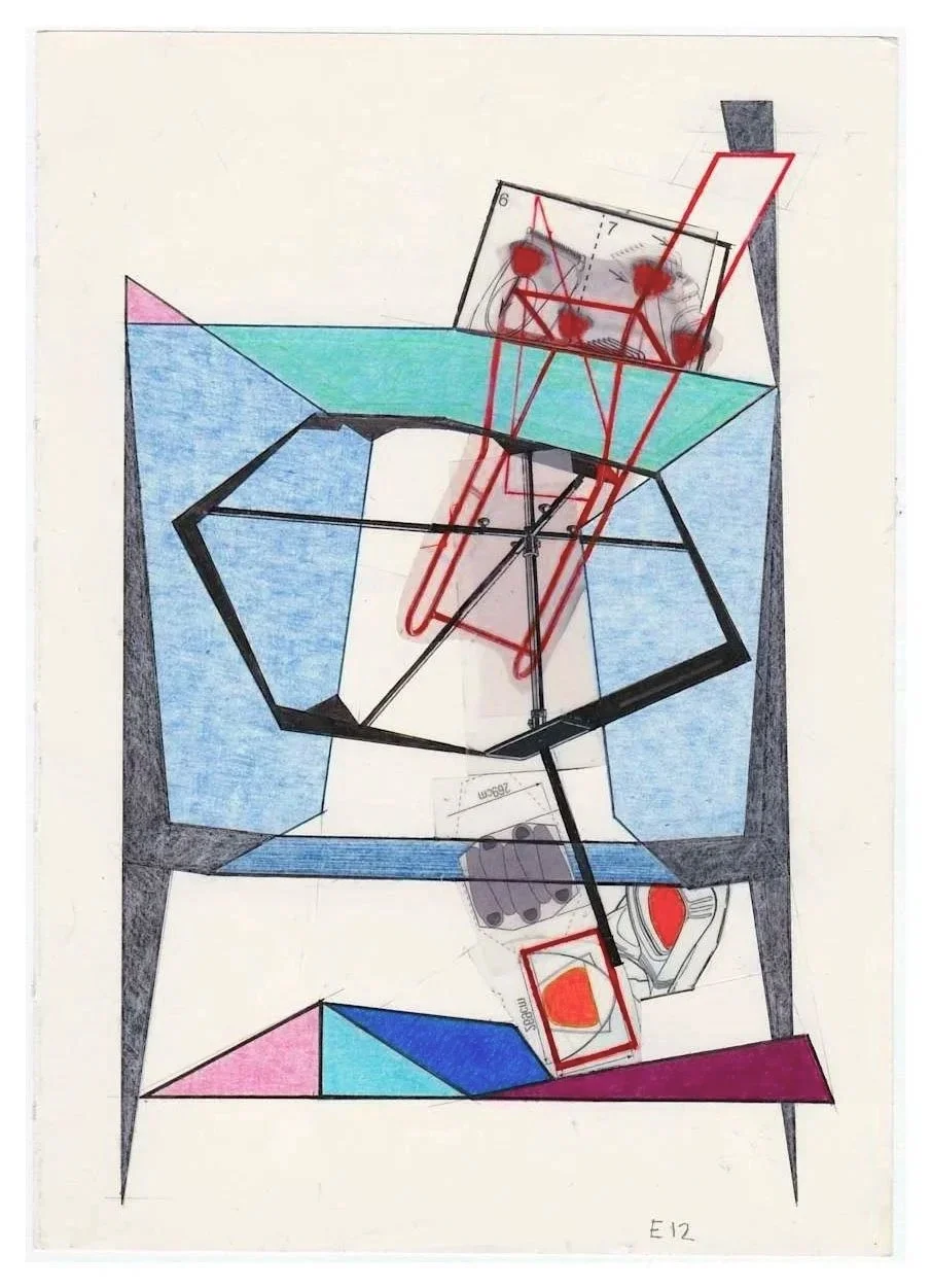 Encounters No. 12, collage, acrylic, coloured pencils, graphite and archival marker pens, collage, acrylic, coloured pencils, graphite and archival marker pens, 24 x 17 cm, 2021