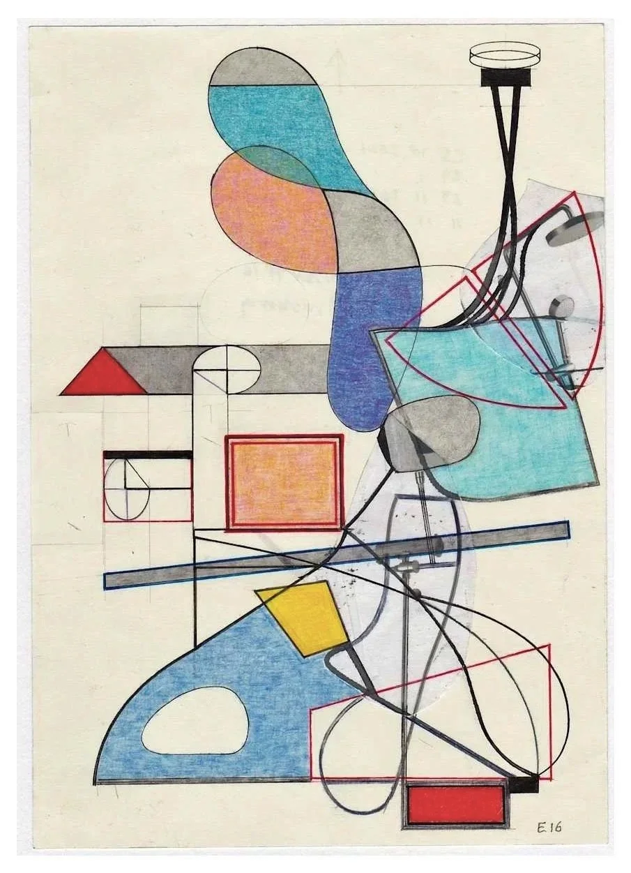 Encounters No. 16, collage, acrylic, coloured pencils, graphite and archival marker pens, collage, acrylic, coloured pencils, graphite and archival marker pens, 24 x 17 cm, 2021