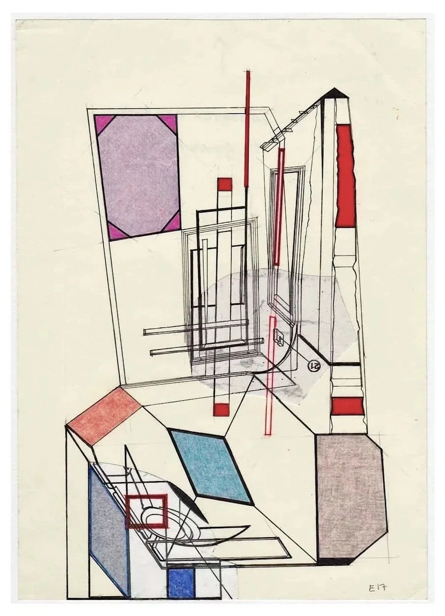 Encounters No. 17, collage, acrylic, coloured pencils, graphite and archival marker pens, collage, acrylic, coloured pencils, graphite and archival marker pens, 24 x 17 cm, 2021