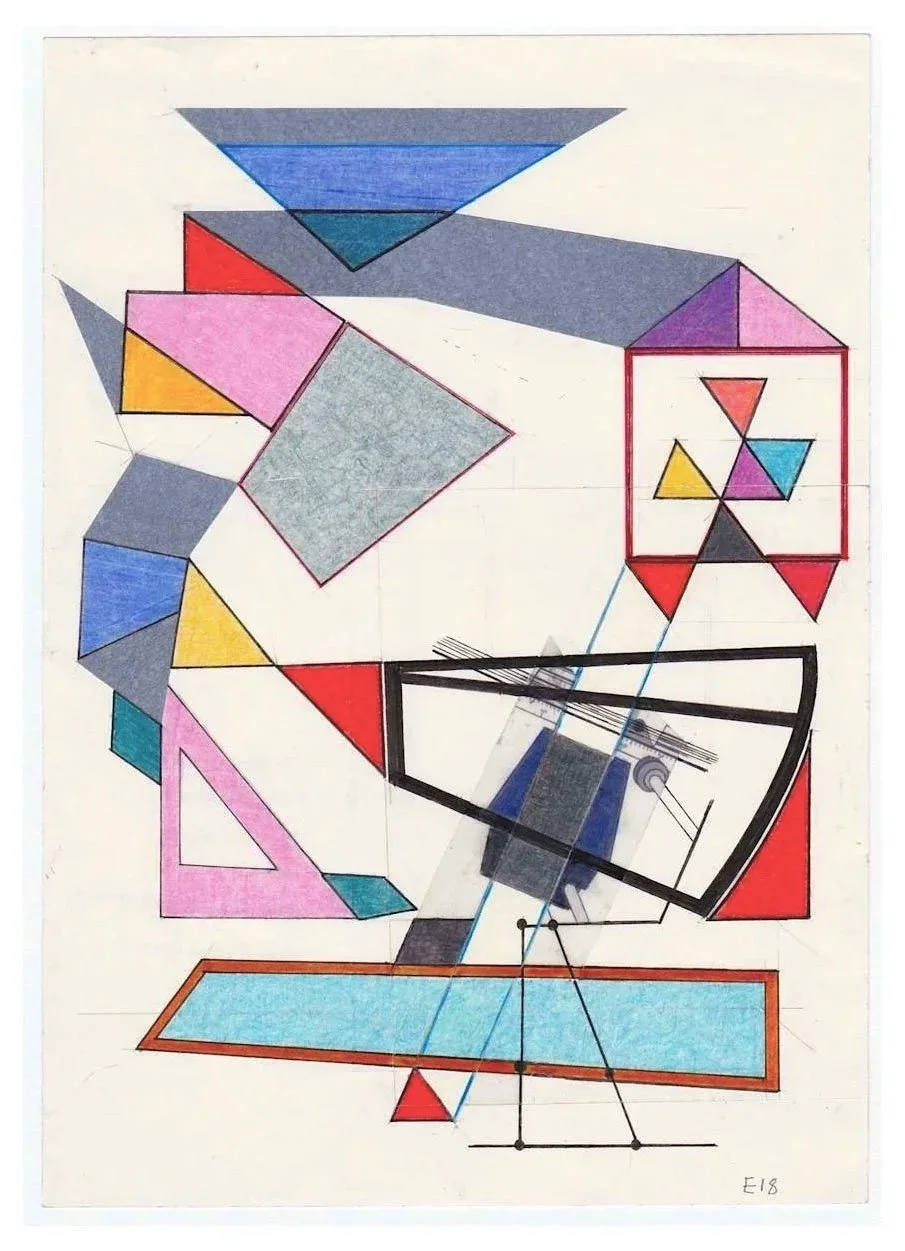 Encounters No. 18, collage, acrylic, coloured pencils, graphite and archival marker pens, collage, acrylic, coloured pencils, graphite and archival marker pens, 24 x 17 cm, 2021