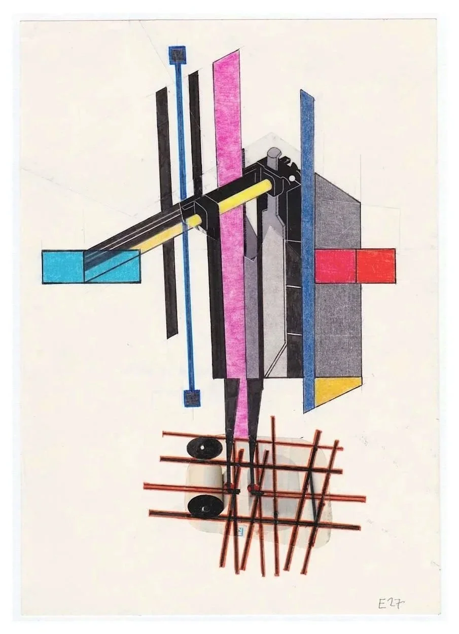 Encounters No. 27, collage, acrylic, coloured pencils, graphite and archival marker pens, collage, acrylic, coloured pencils, graphite and archival marker pens, 24 x 17 cm, 2021