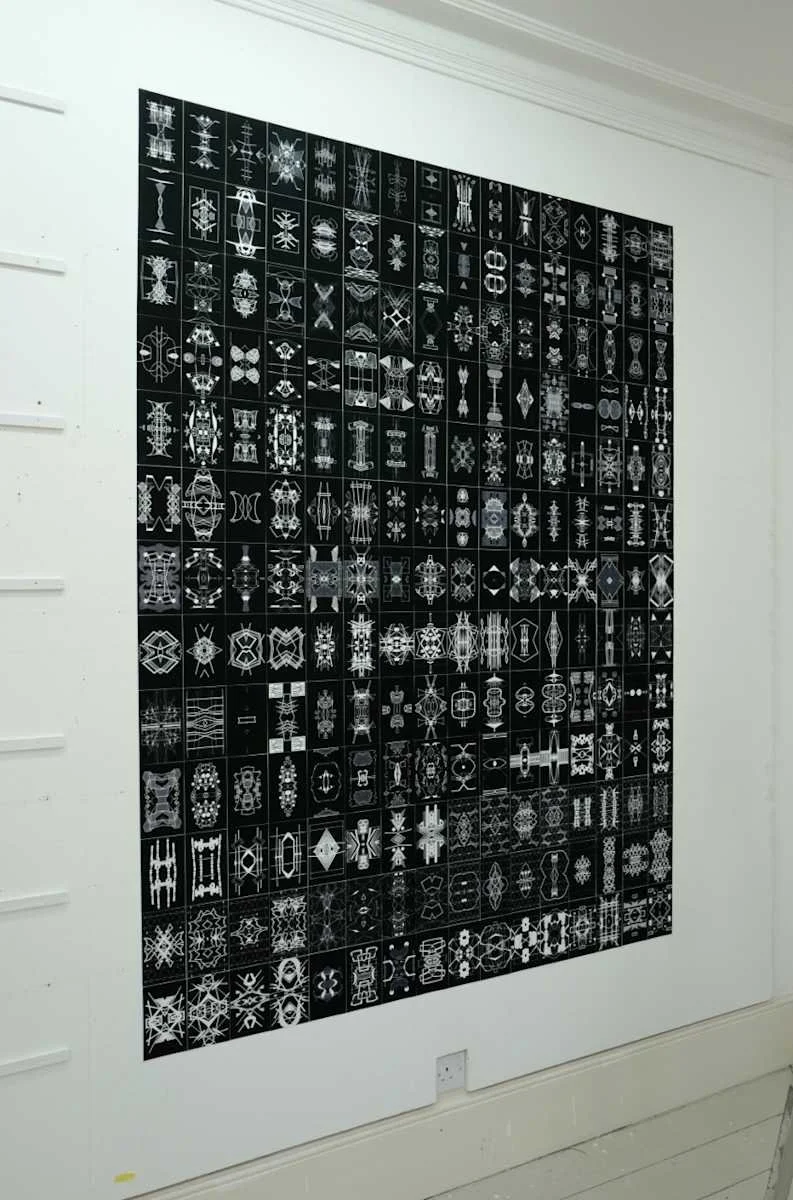 Field Notes – The Dark Symmetries, inkjet prints on paper, 196 x 142 cm