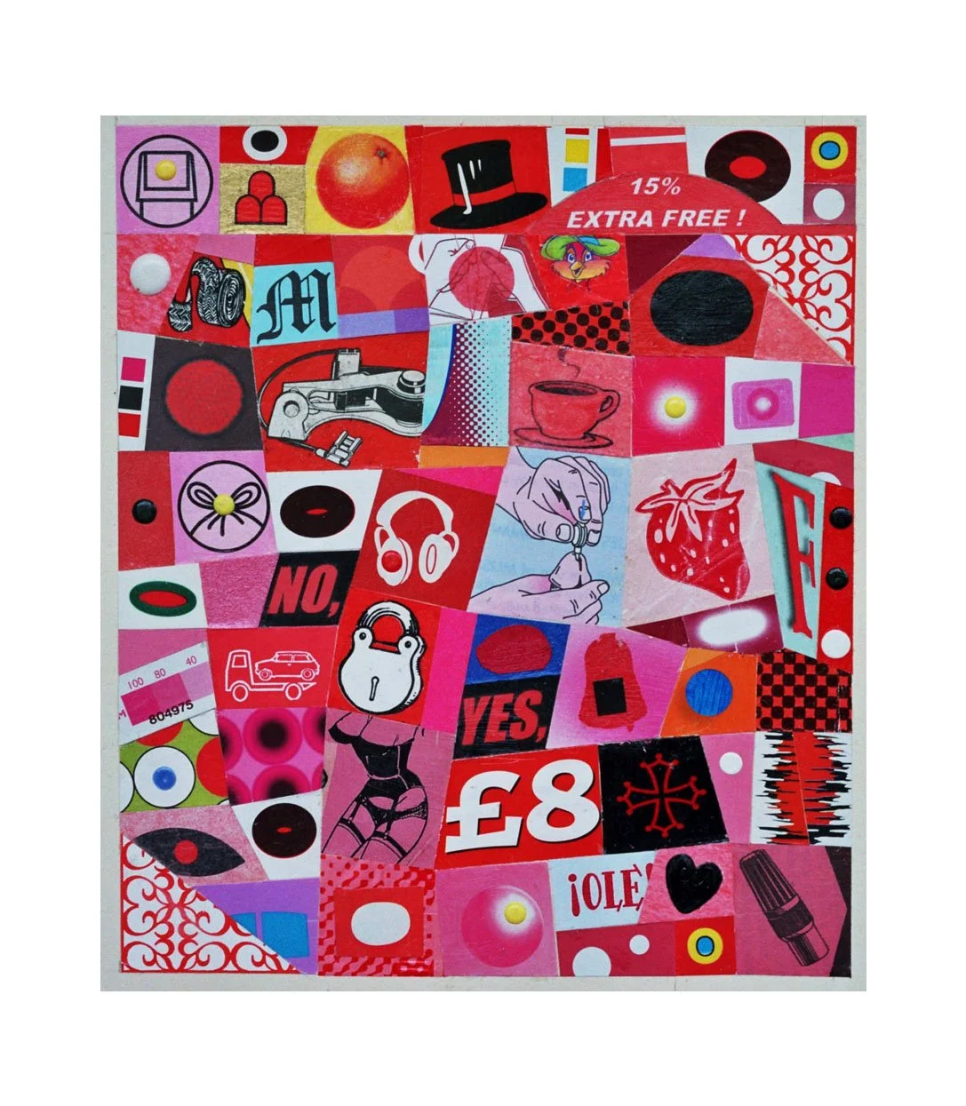 City Life, Ole! No. 21, collage on paper, 18.4 x 15.9 cm, 2004