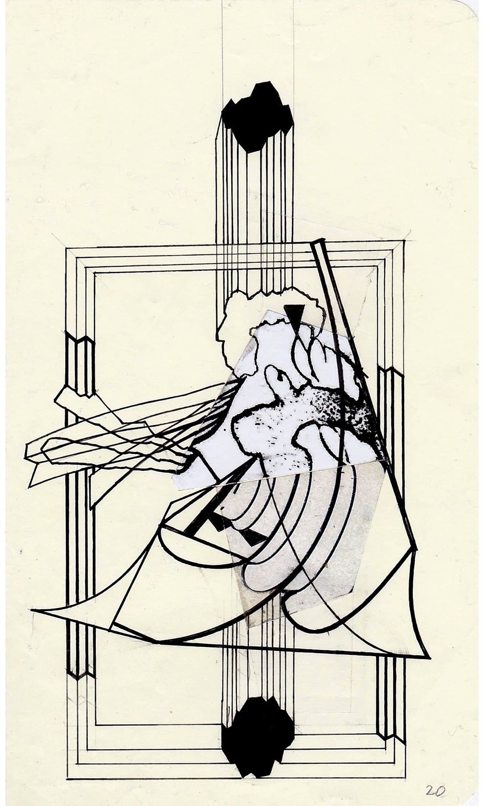 Field Notes No. 20, graphite, collage and archival marker pens, 2020-2021, 21 x 13 cm