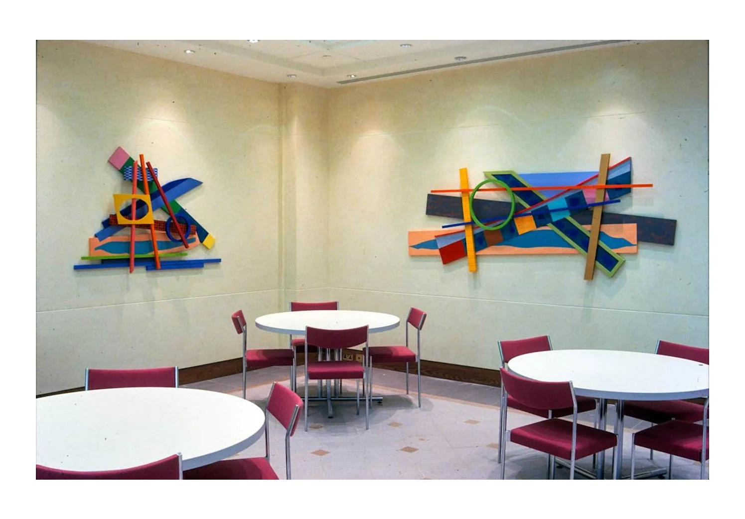 Work installed, acrylic on wood, 1991