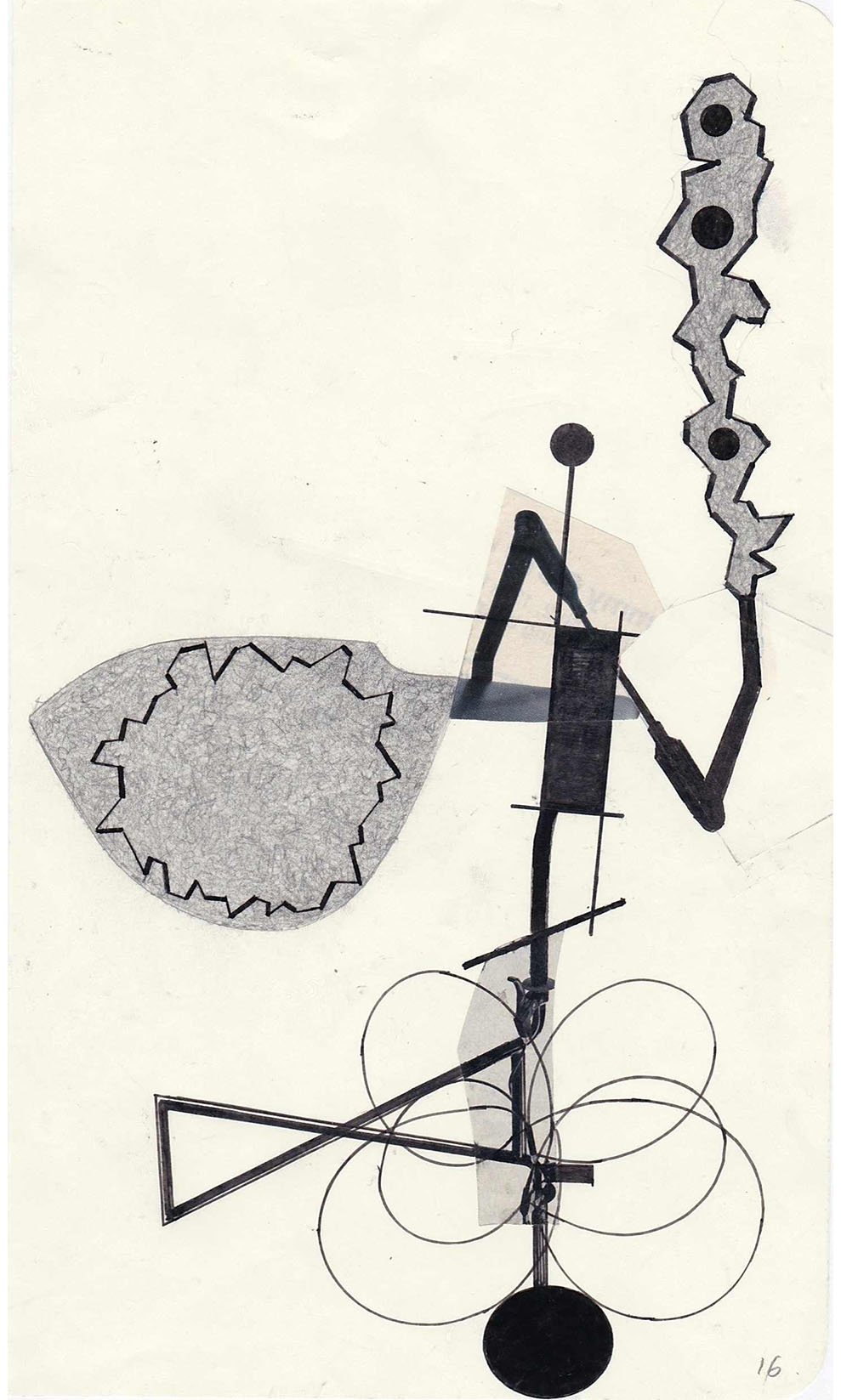 Field Notes No. 16, graphite, collage and archival marker pens, 2020-2021, 21 x 13 cm