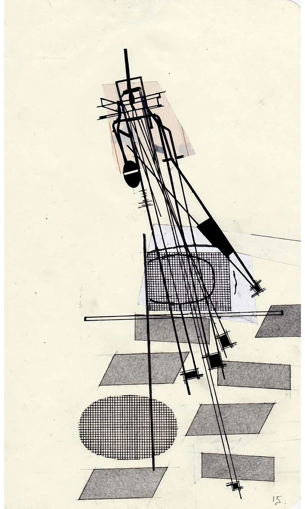 Field Notes No. 15, graphite, collage and archival marker pens, 2020-2021, 21 x 13 cm