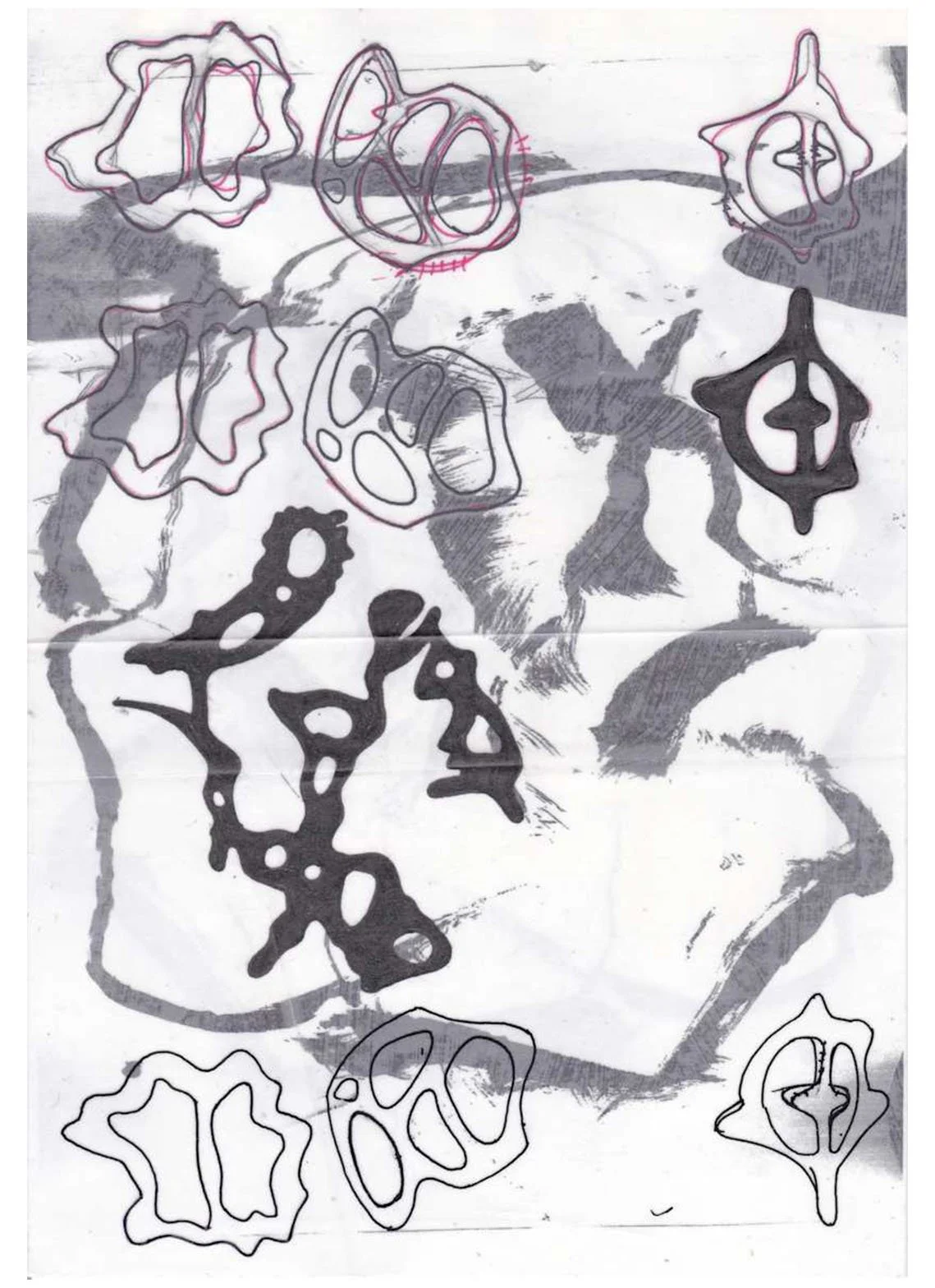 Of Every Description No. 14, Untitled Drawing, tracing film, ink, graphite, coloured pencil, 28.8 x 20 cm, 2008