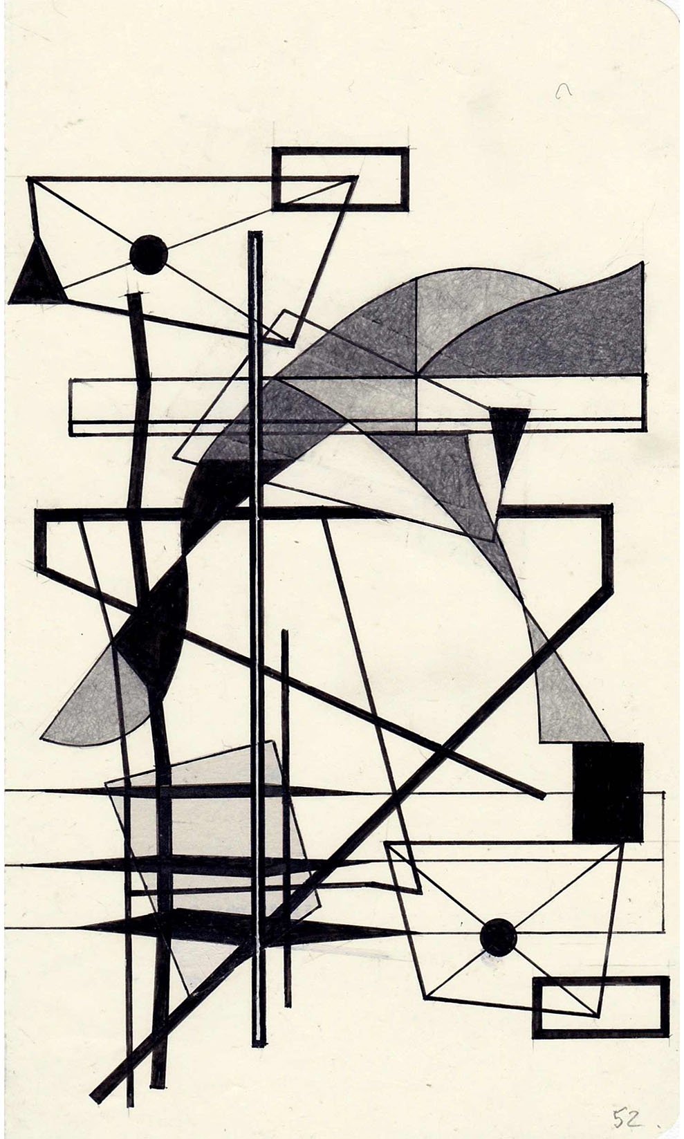 Field Notes No. 52, graphite, collage and archival marker pens, 2020-2021, 21 x 13 cm