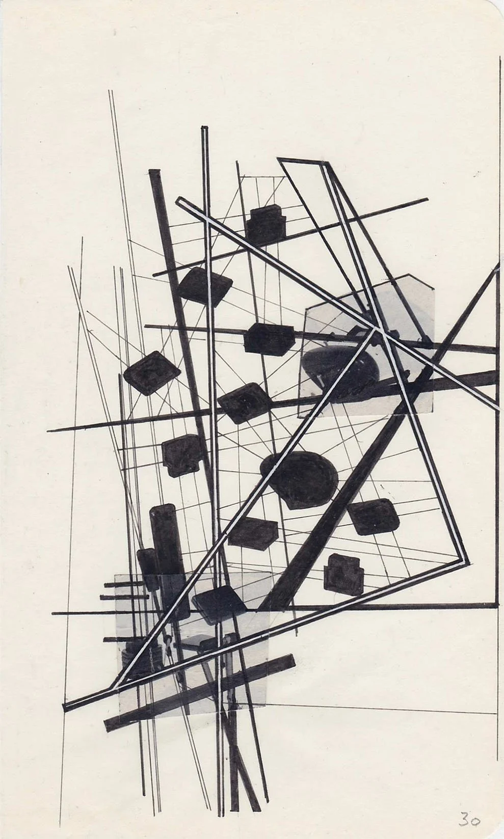 Field Notes No. 30, graphite, collage and archival marker pens, 2020-2021, 21 x 13 cm