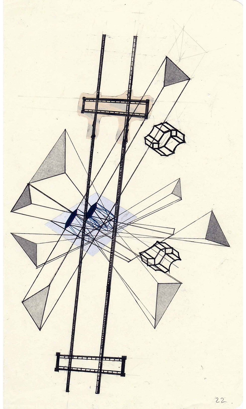 Field Notes No. 22, graphite, collage and archival marker pens, 2020-2021, 21 x 13 cm