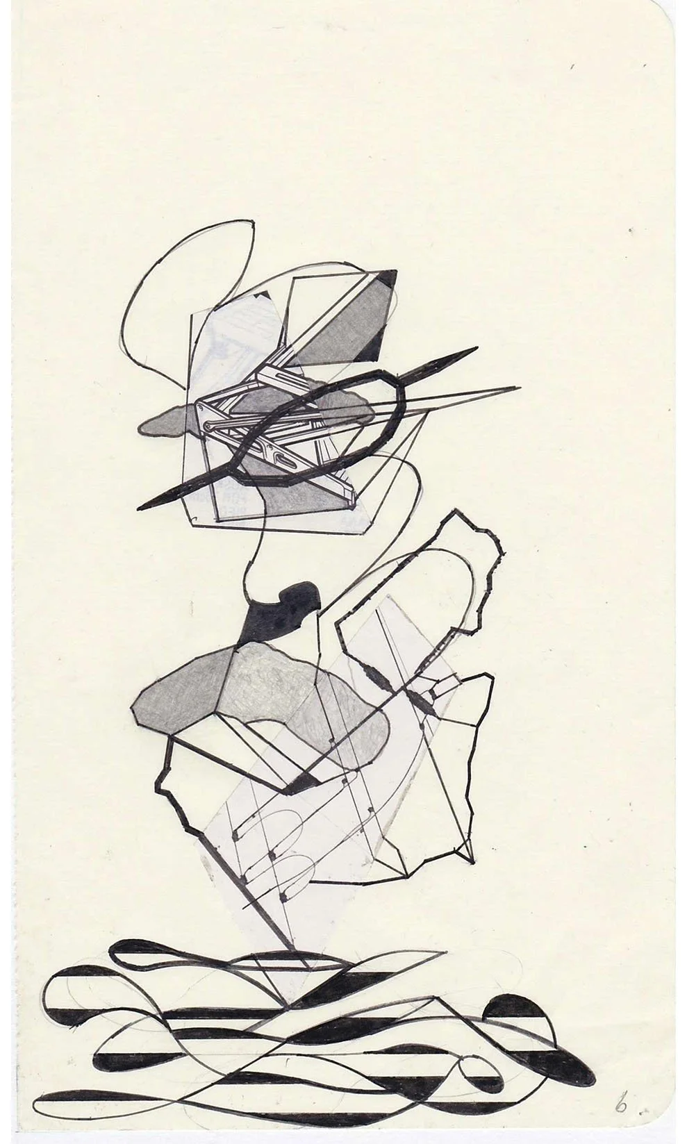 Field Notes No. 6, graphite, collage and archival marker pens, 2020-2021, 21 x 13 cm