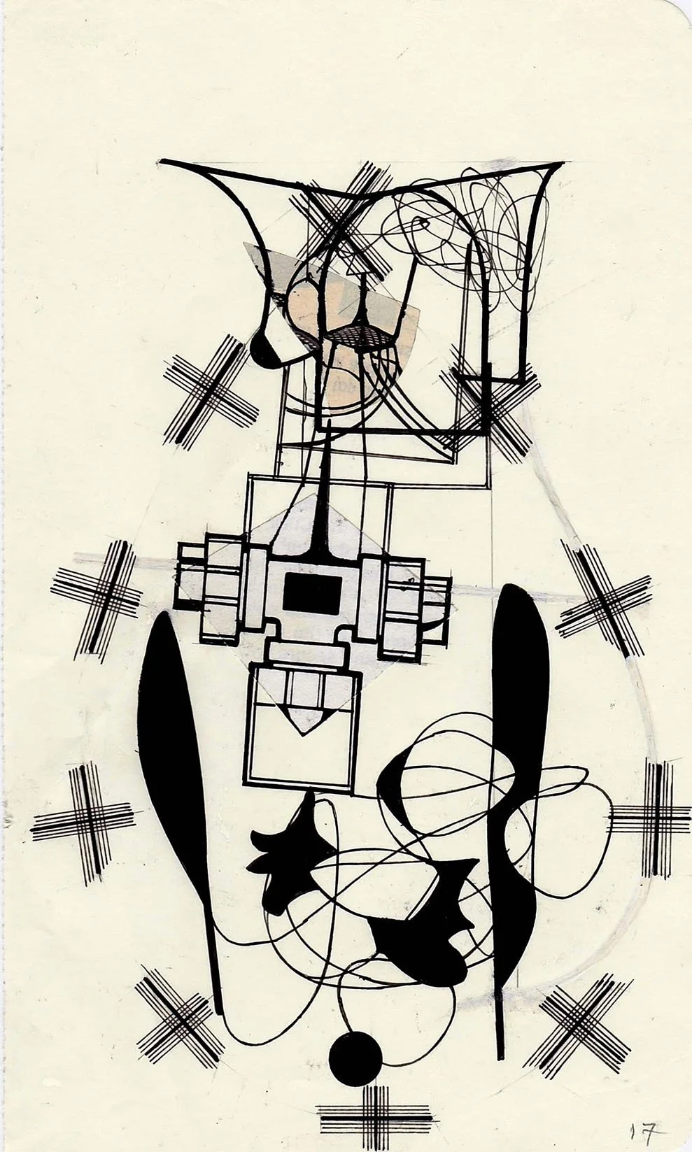 Field Notes No. 17, graphite, collage and archival marker pens, 2020-2021, 21 x 13 cm