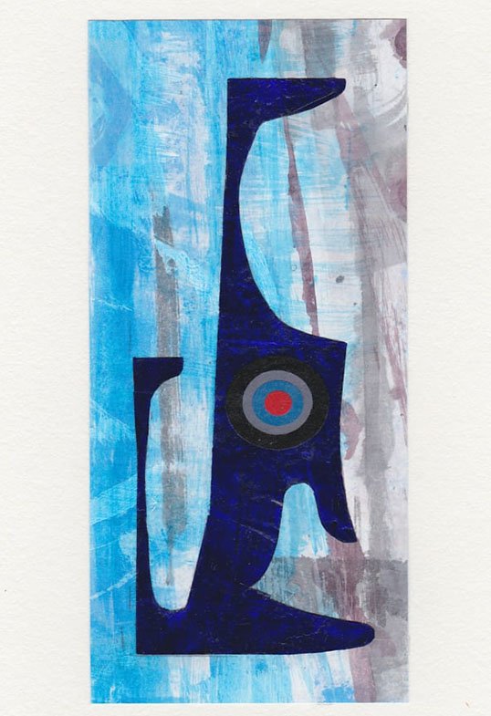 Stream No. 92, acrylic and paper, 18 x 7.6 cm, 2018