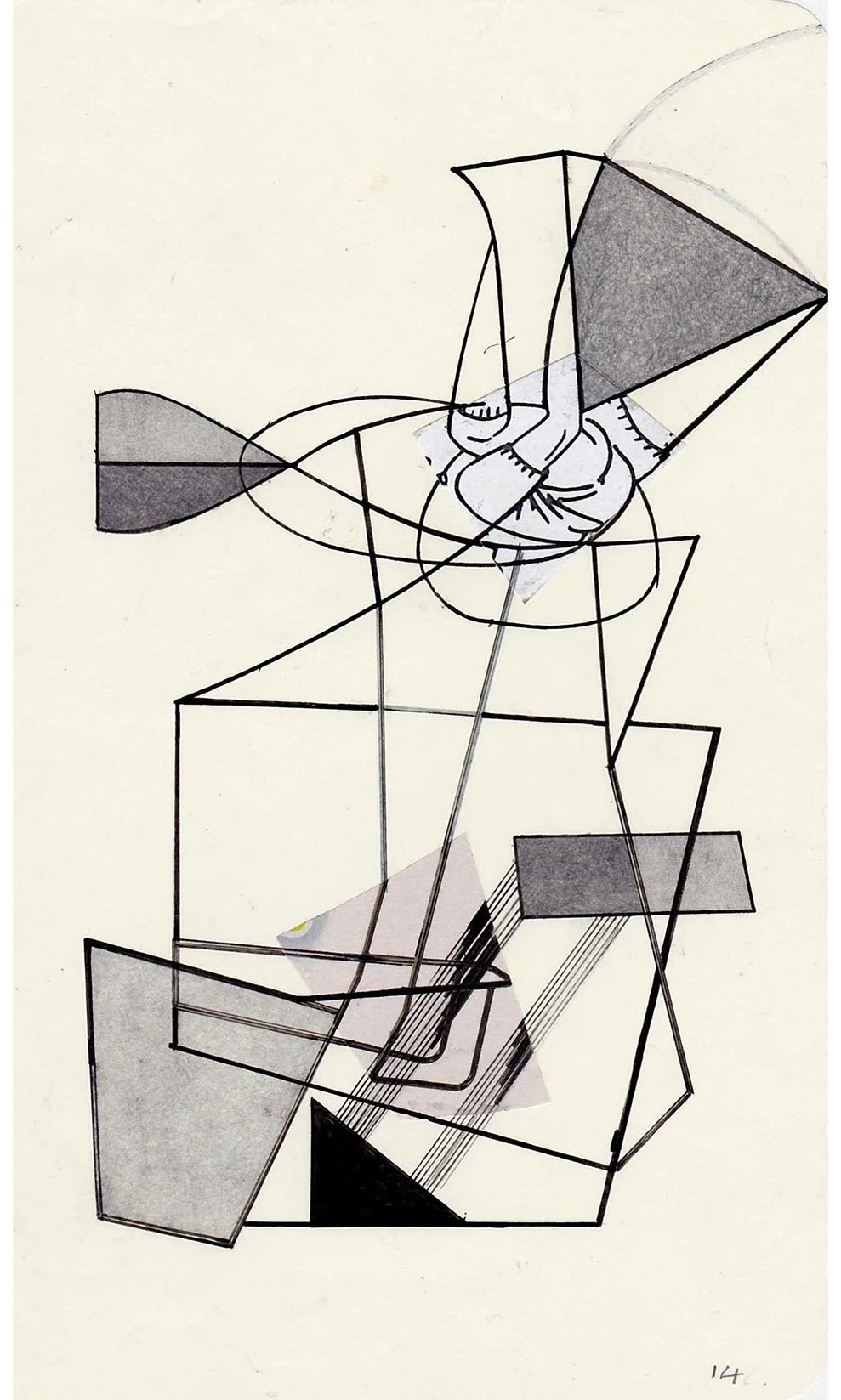 Field Notes No. 14, graphite, collage and archival marker pens, 2020-2021, 21 x 13 cm