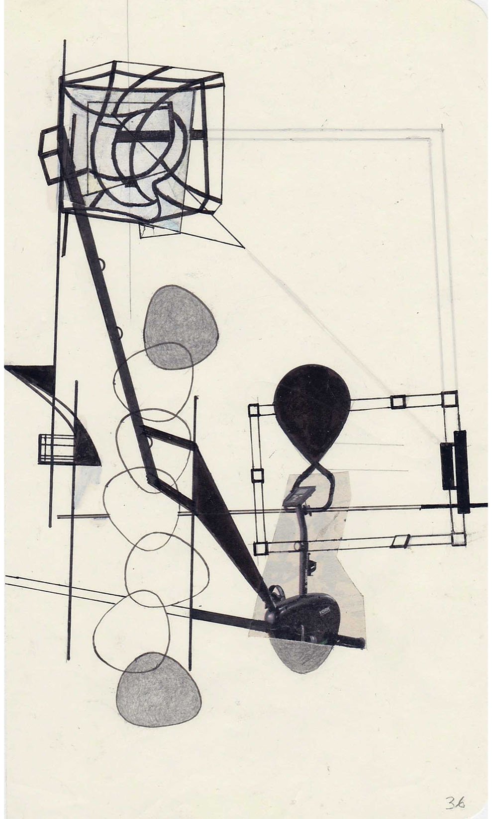 Field Notes No. 36, graphite, collage and archival marker pens, 2020-2021, 21 x 13 cm