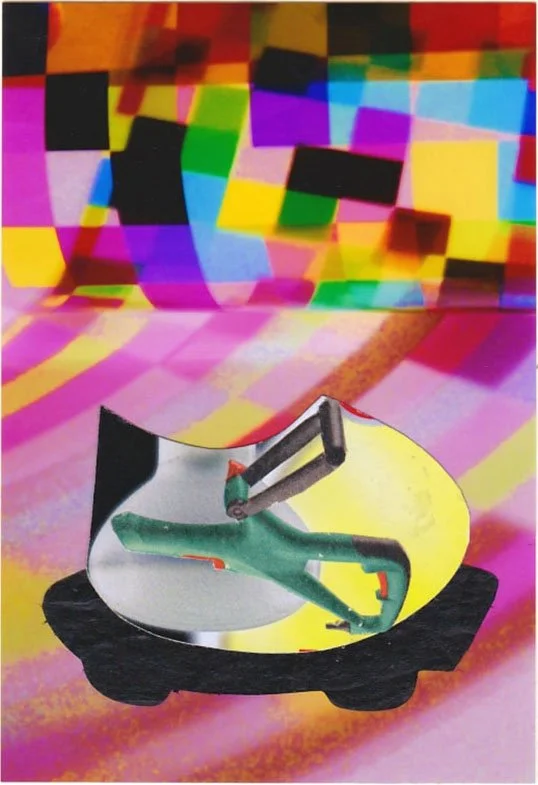 Stream No. 11, acrylic, paper, collage and photographic print, 14.5 x 10.2 cm, 2018