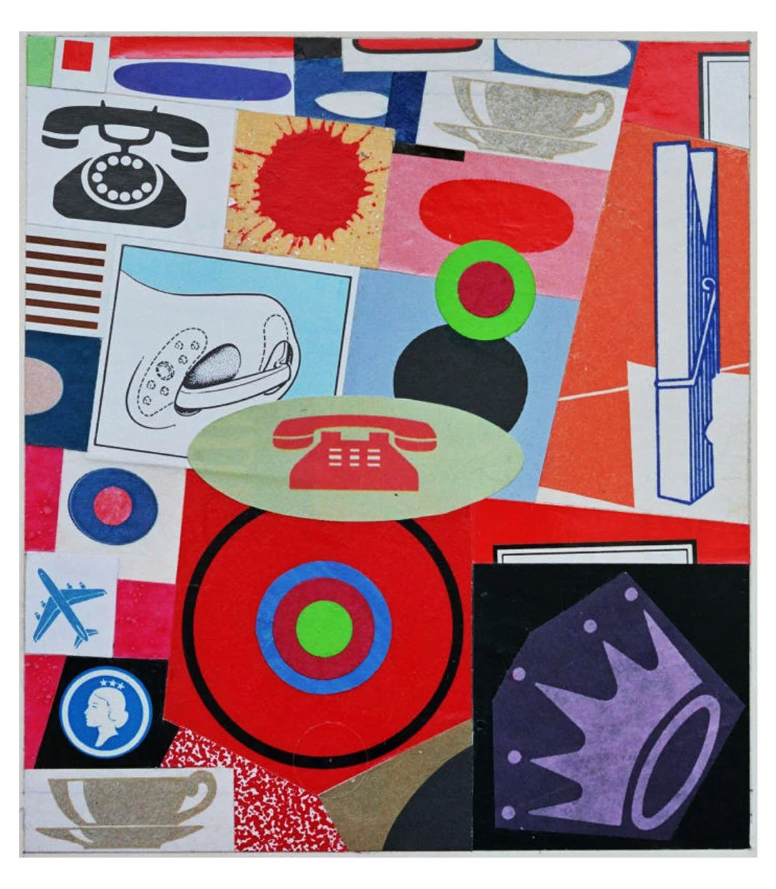 City Life, Two Coffees - Two Telephones, No. 7, collage on paper, 14 x 12.5 cm, 1998