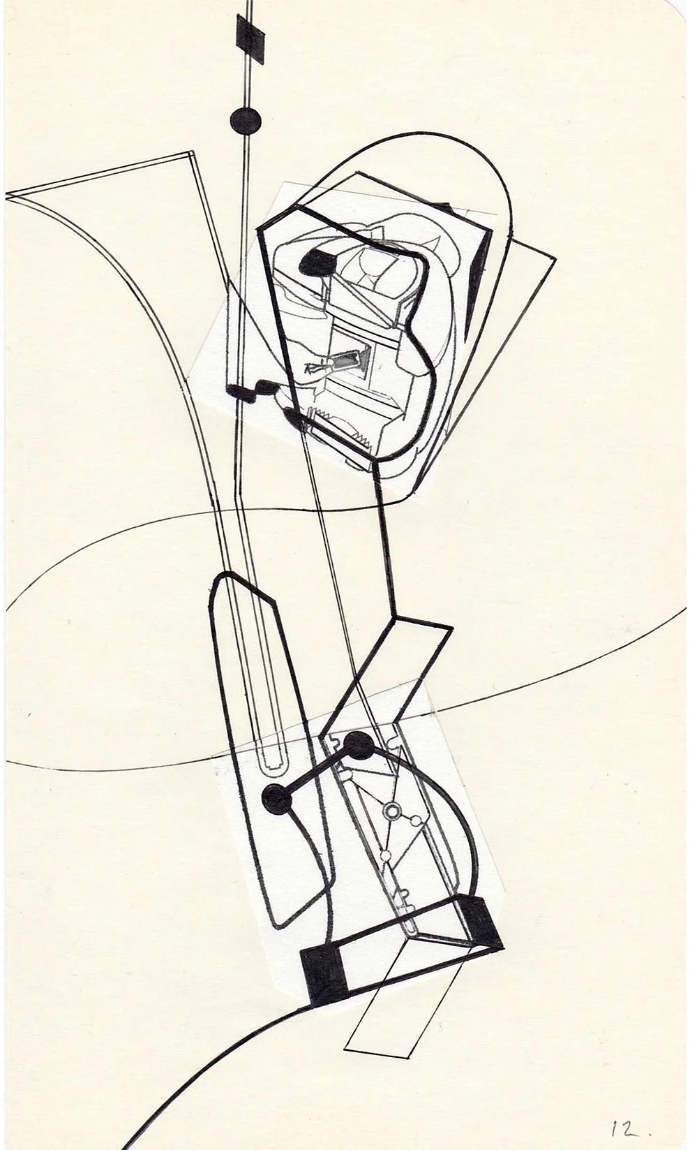 Field Notes No. 12, graphite, collage and archival marker pens, 2020-2021, 21 x 13 cm