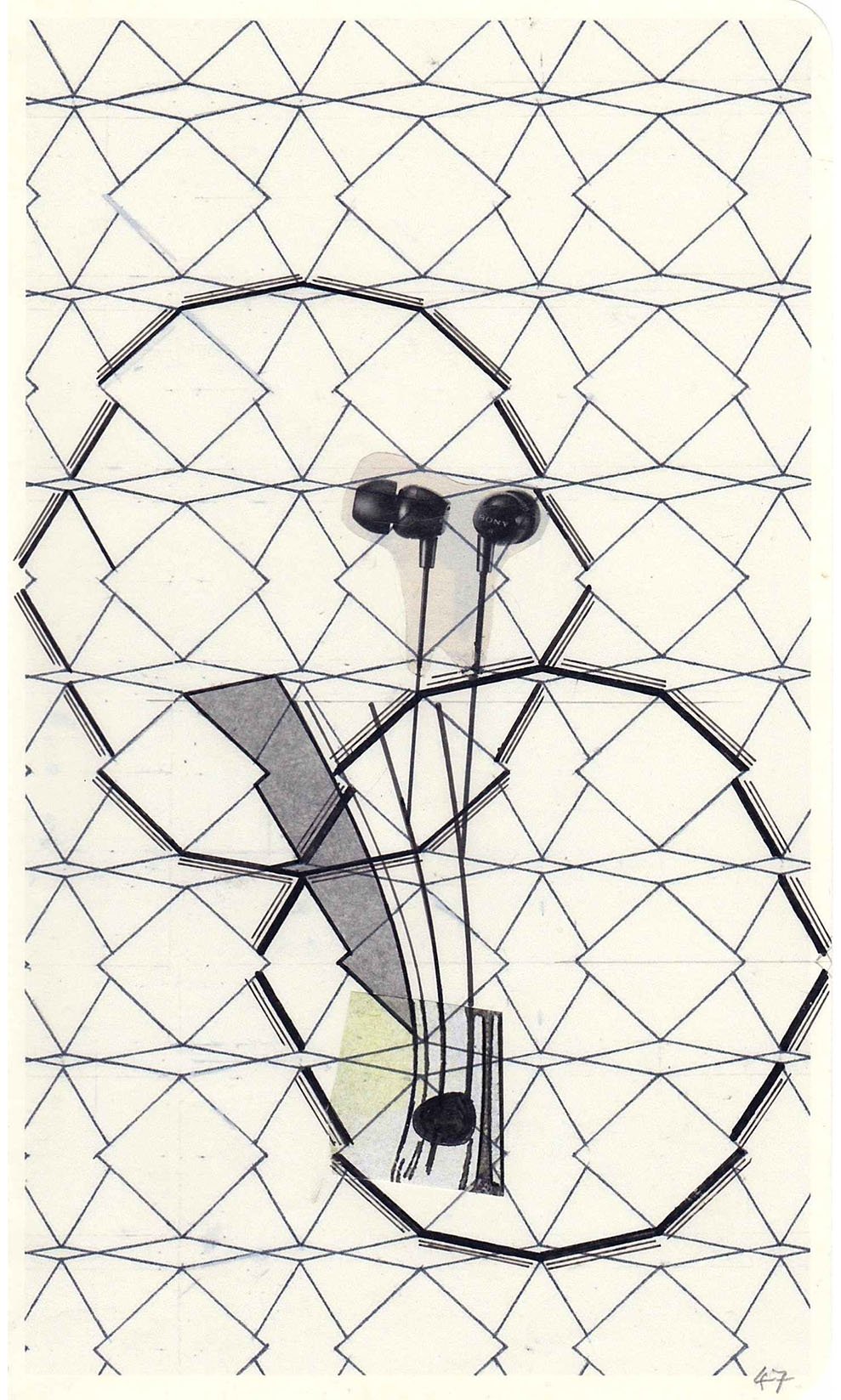 Field Notes No. 47, graphite, collage and archival marker pens, 2020-2021, 21 x 13 cm