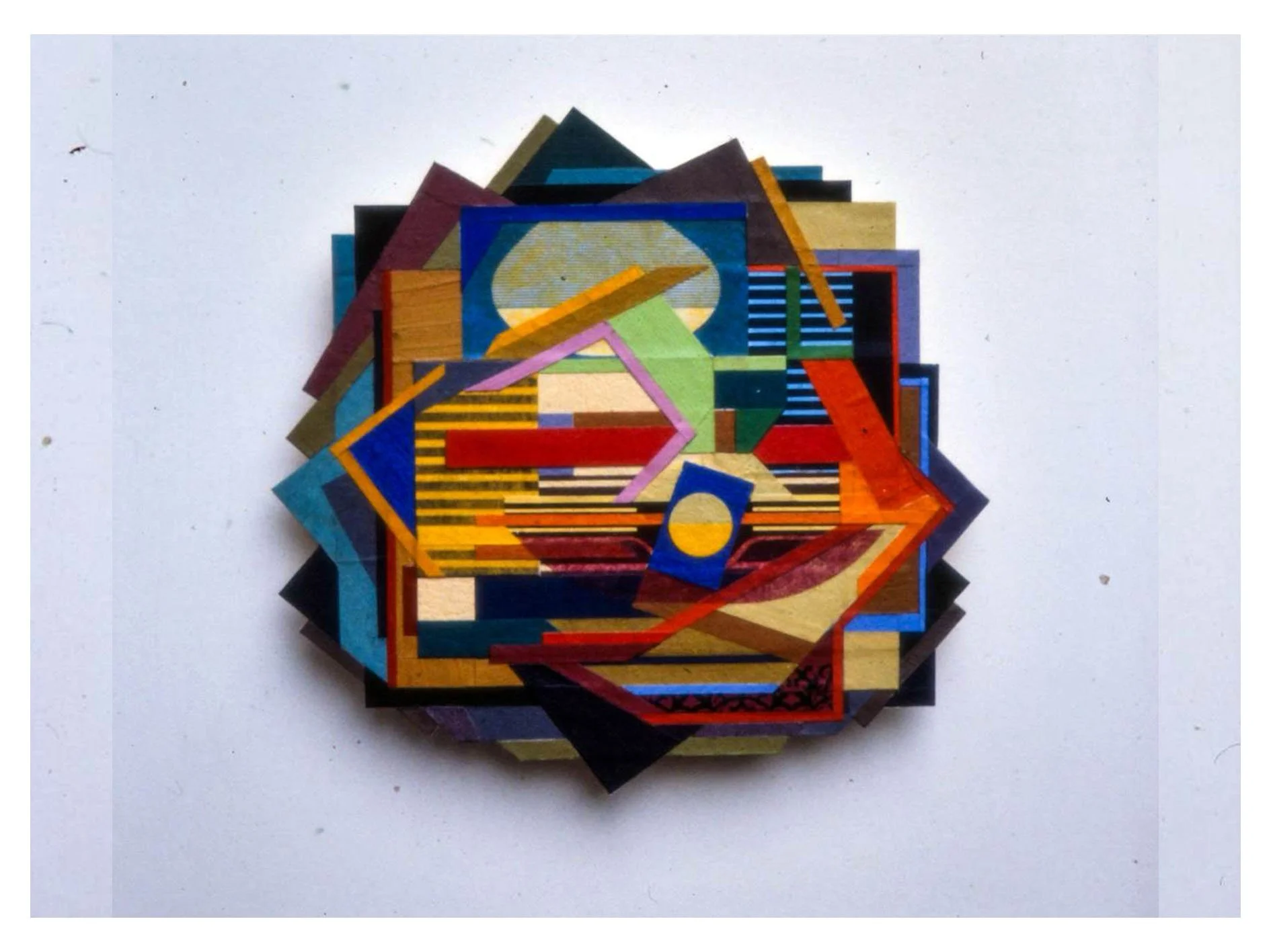 Linz III, acrylic and collage on card, 15 x 15.5 cm (OD), 1985