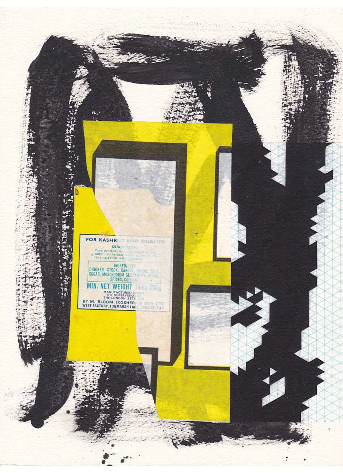 Of Every Description No. 26, BLOOM, collage, graph paper, ink, acrylic, 28.2 x 21.7 cm, 1970s