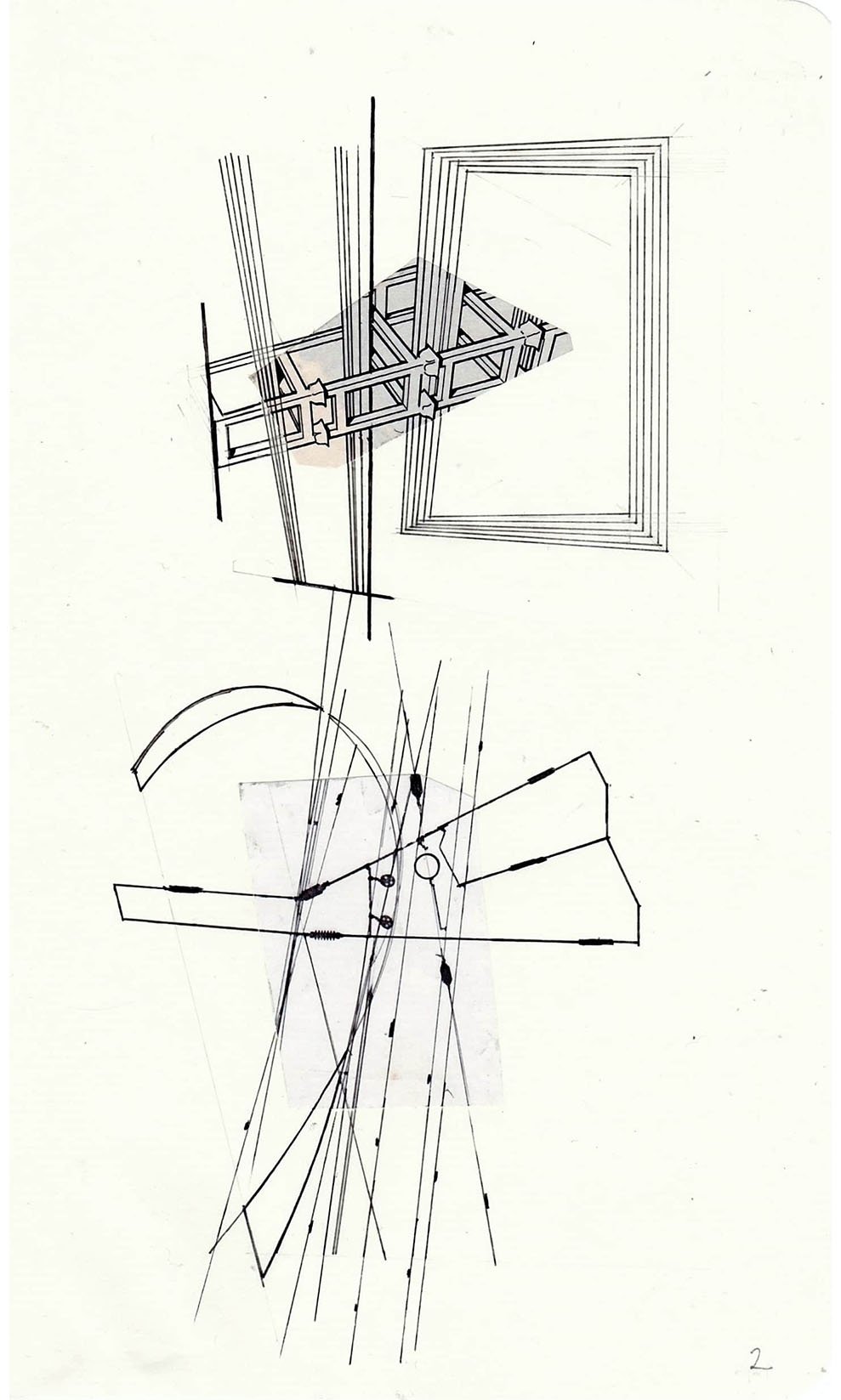 Field Notes No. 2, graphite, collage and archival marker pens, 2020-2021, 21 x 13 cm
