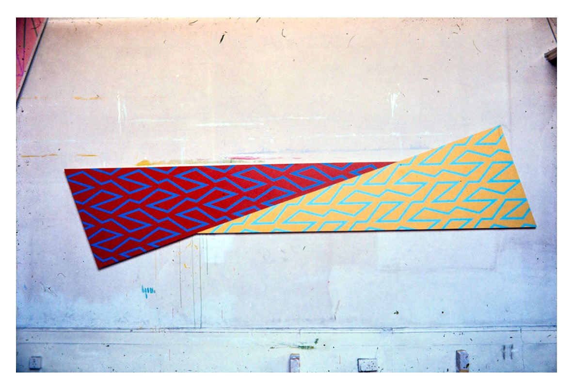 Untitled, acrylic on canvas, 4 x 13 ft, 1969