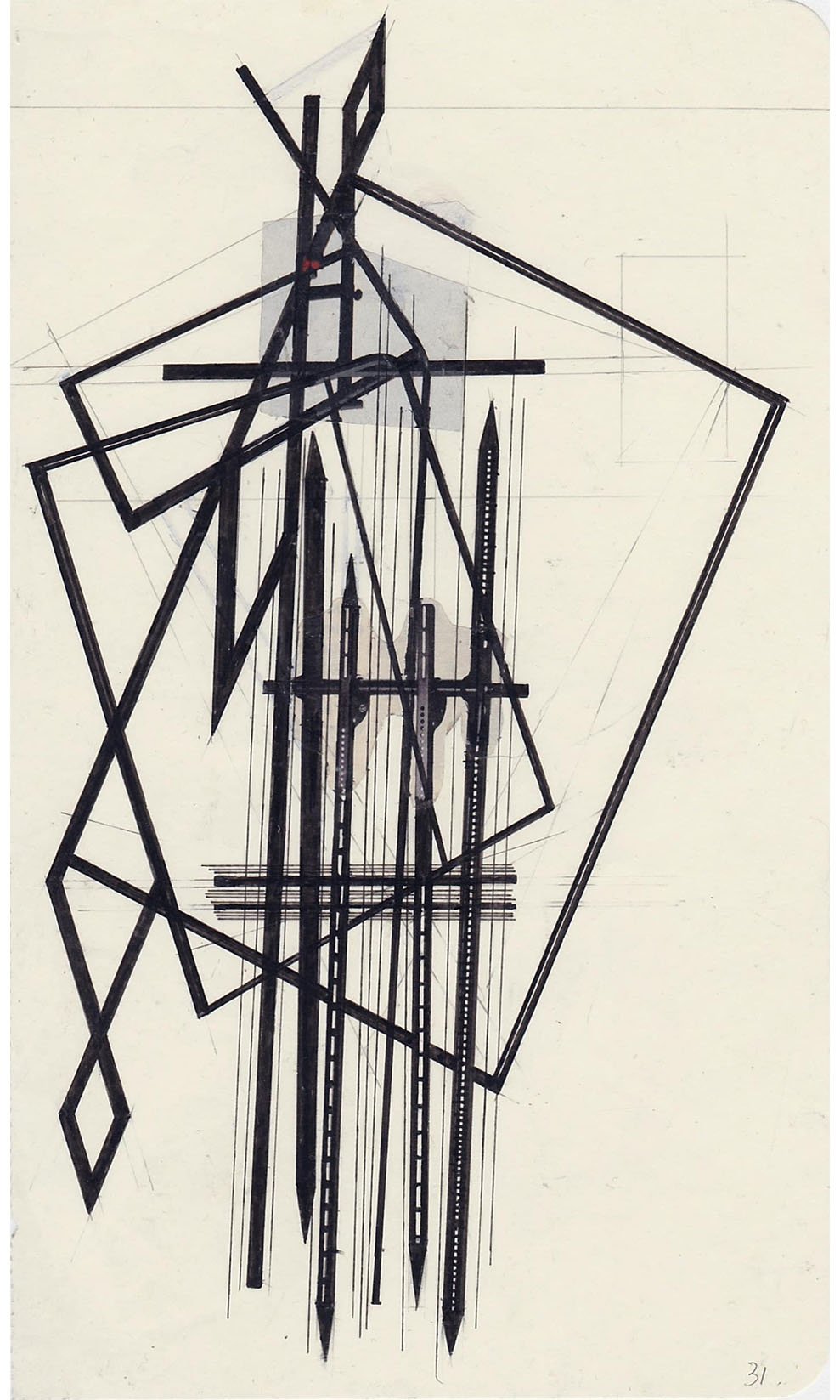 Field Notes No. 31, graphite, collage and archival marker pens, 2020-2021, 21 x 13 cm