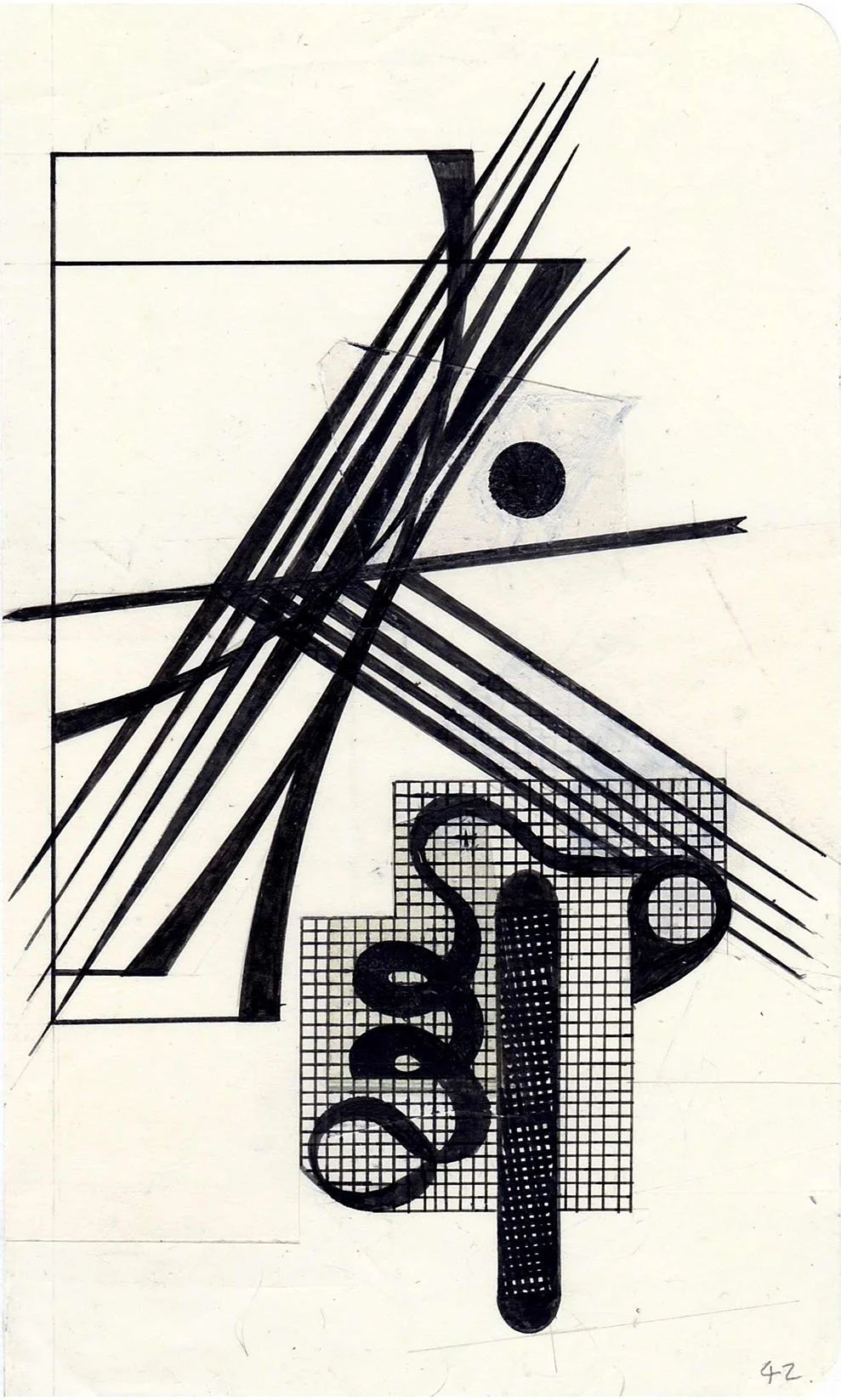 Field Notes No. 42, graphite, collage and archival marker pens, 2020-2021, 21 x 13 cm