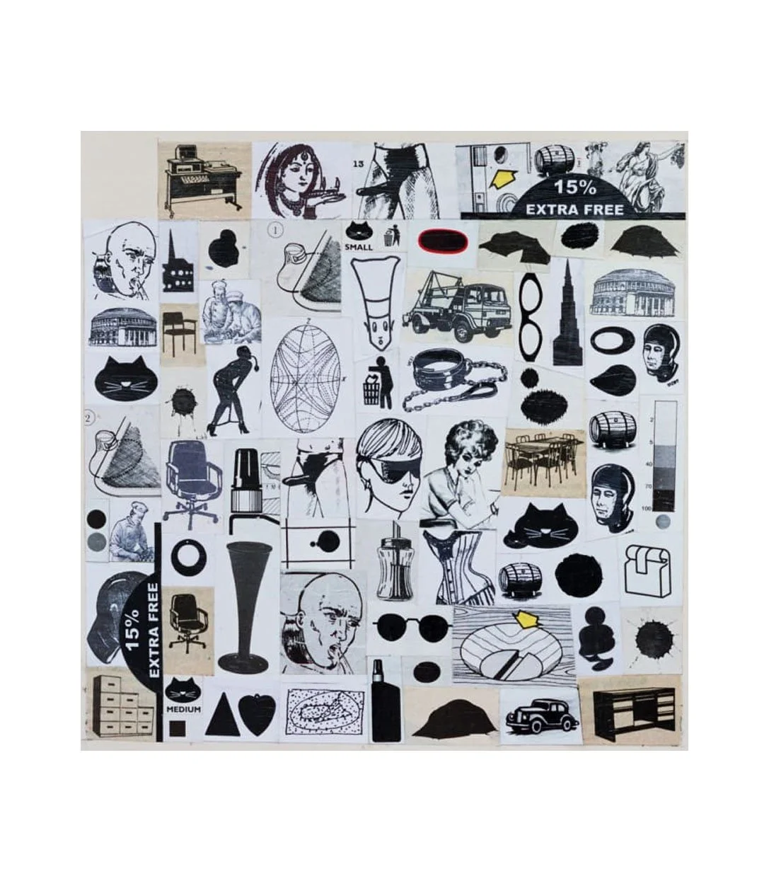 City Life, Double Bonus, No. 23, collage on paper, 18.3 x 18.4 cm, 2004