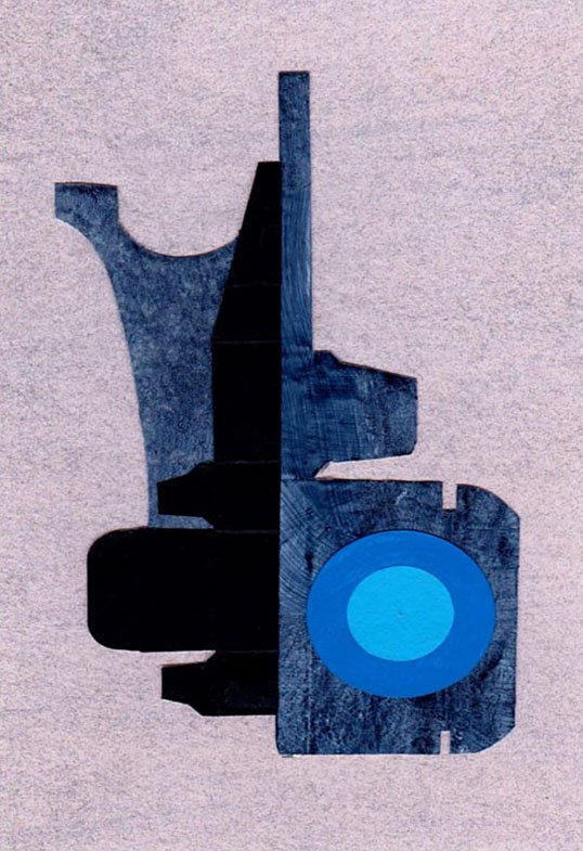 Stream No. 4, acrylic, paper and card, 18.6 x 11.5 cm, 2018