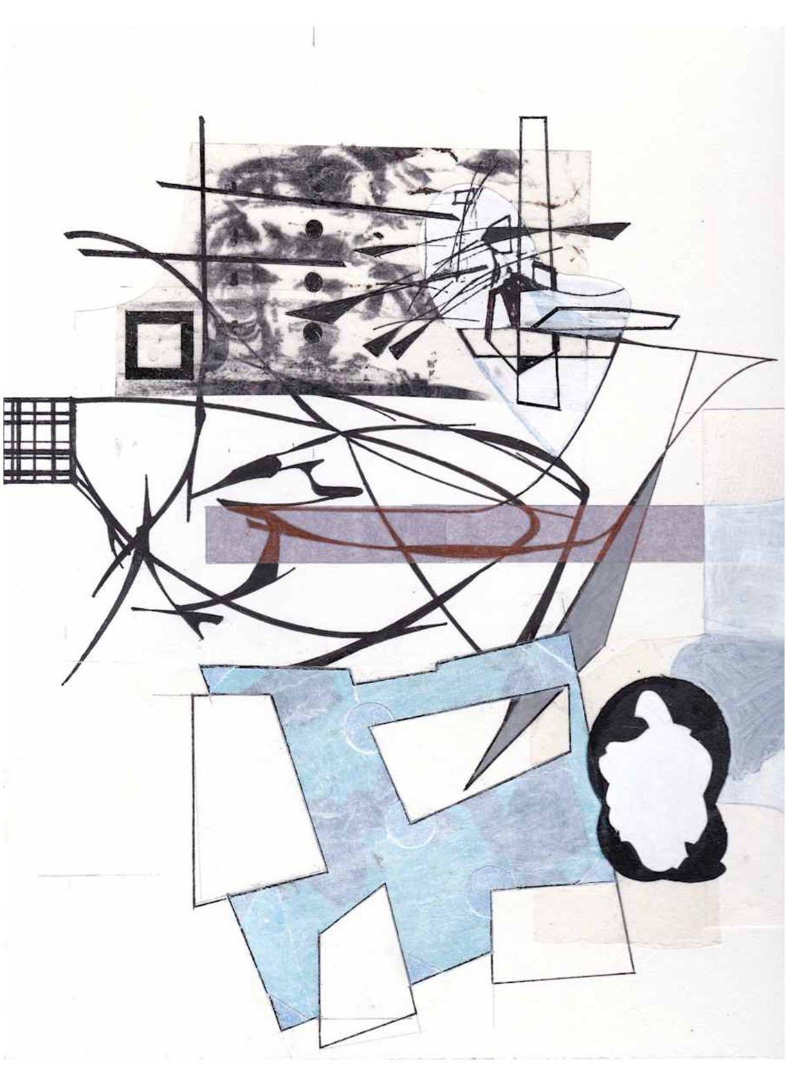 Of Every Description No. 23, Untitled Drawing, acrylic, ink, inkjet print, collage, 28 x 22.9 cm, 2021