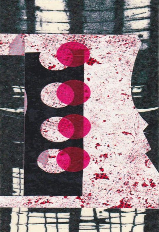 Stream No. 14, inkjet print, collage, acrylic and paper, 14.4 x 7.4 cm, 2018