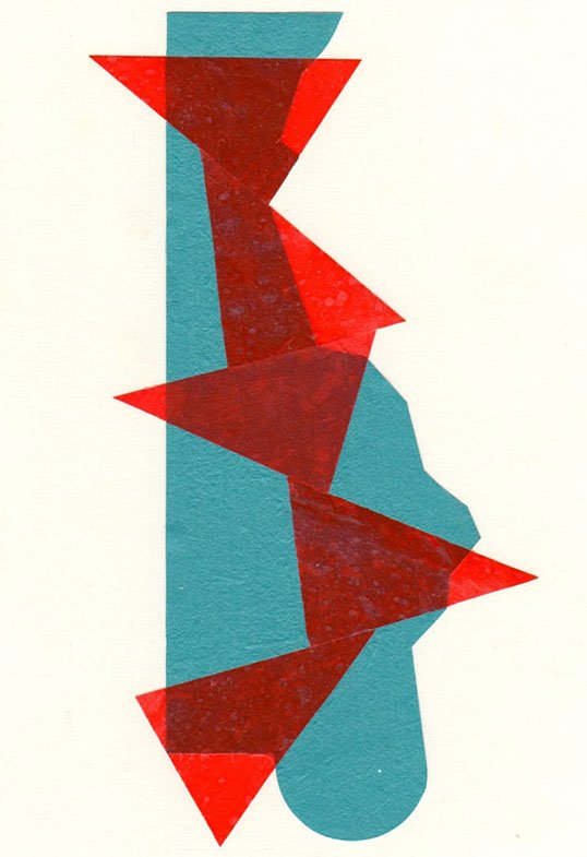 Stream No. 37, acrylic and paper, 22 x 11.2 cm, 2018