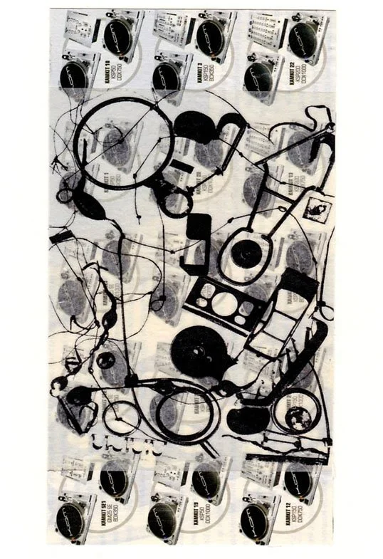 Stream No. 60, inkjet print and collage, 18.8 x 9.2 cm, 2018