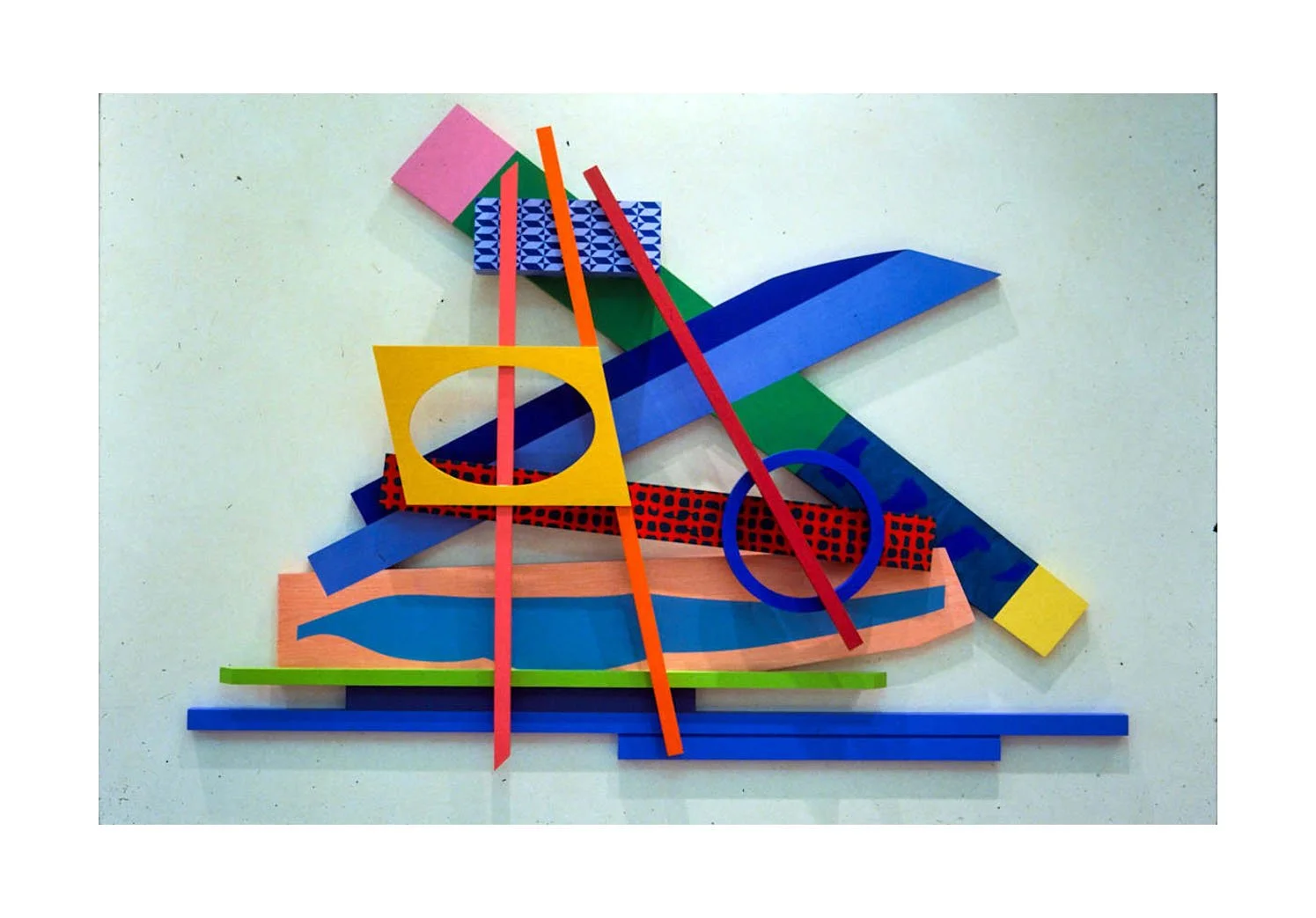 Work installed, acrylic on wood, 1991