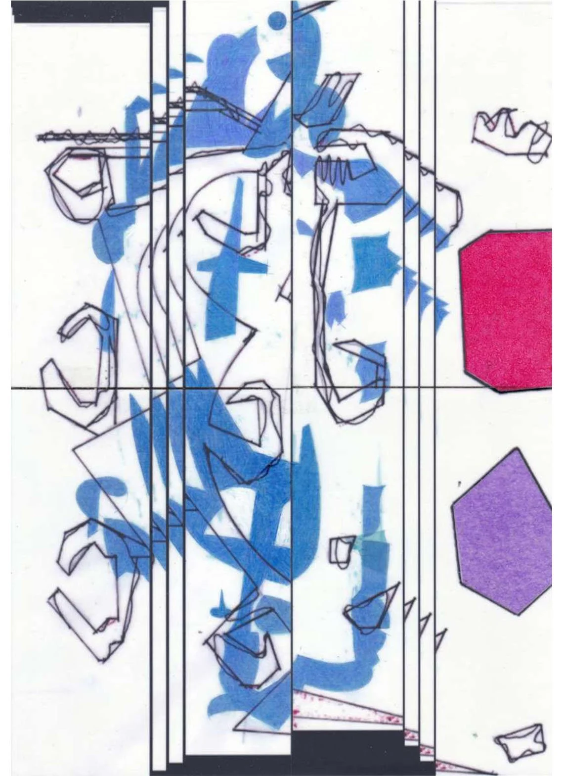 Of Every Description No. 22, Untitled Drawing, inkjet print, coloured pencil, Japanese paper, acrylic, 27.9 x 19.5 cm, 2023