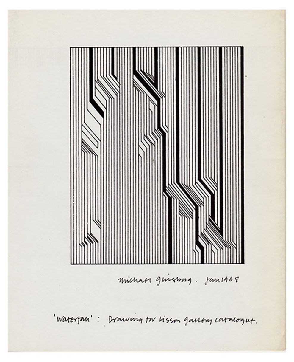 Lisson Gallery, Catalogue (back cover), Waterfall, Drawing for Lisson Gallery Catalogue, January 1968