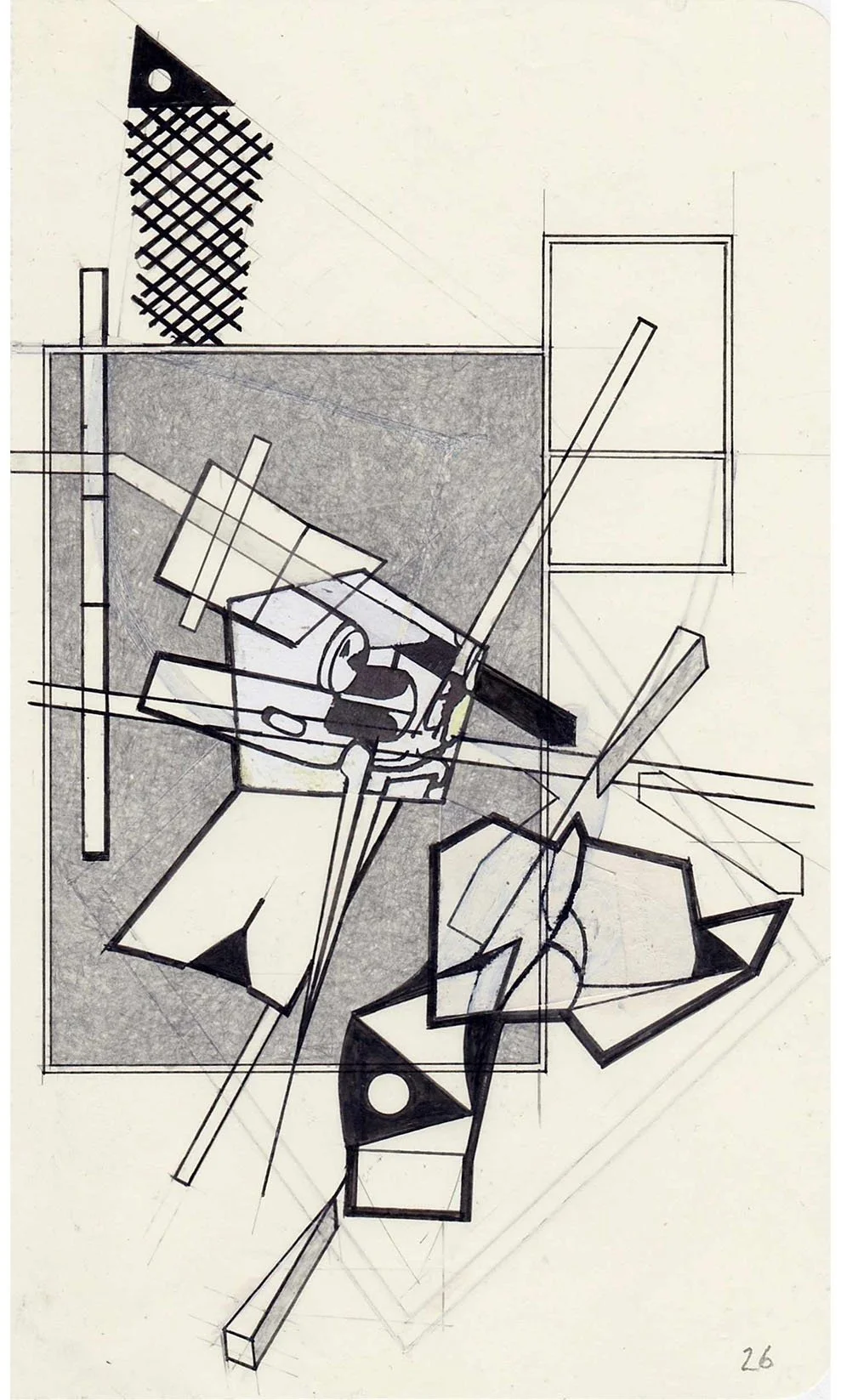 Field Notes No. 26, graphite, collage and archival marker pens, 2020-2021, 21 x 13 cm