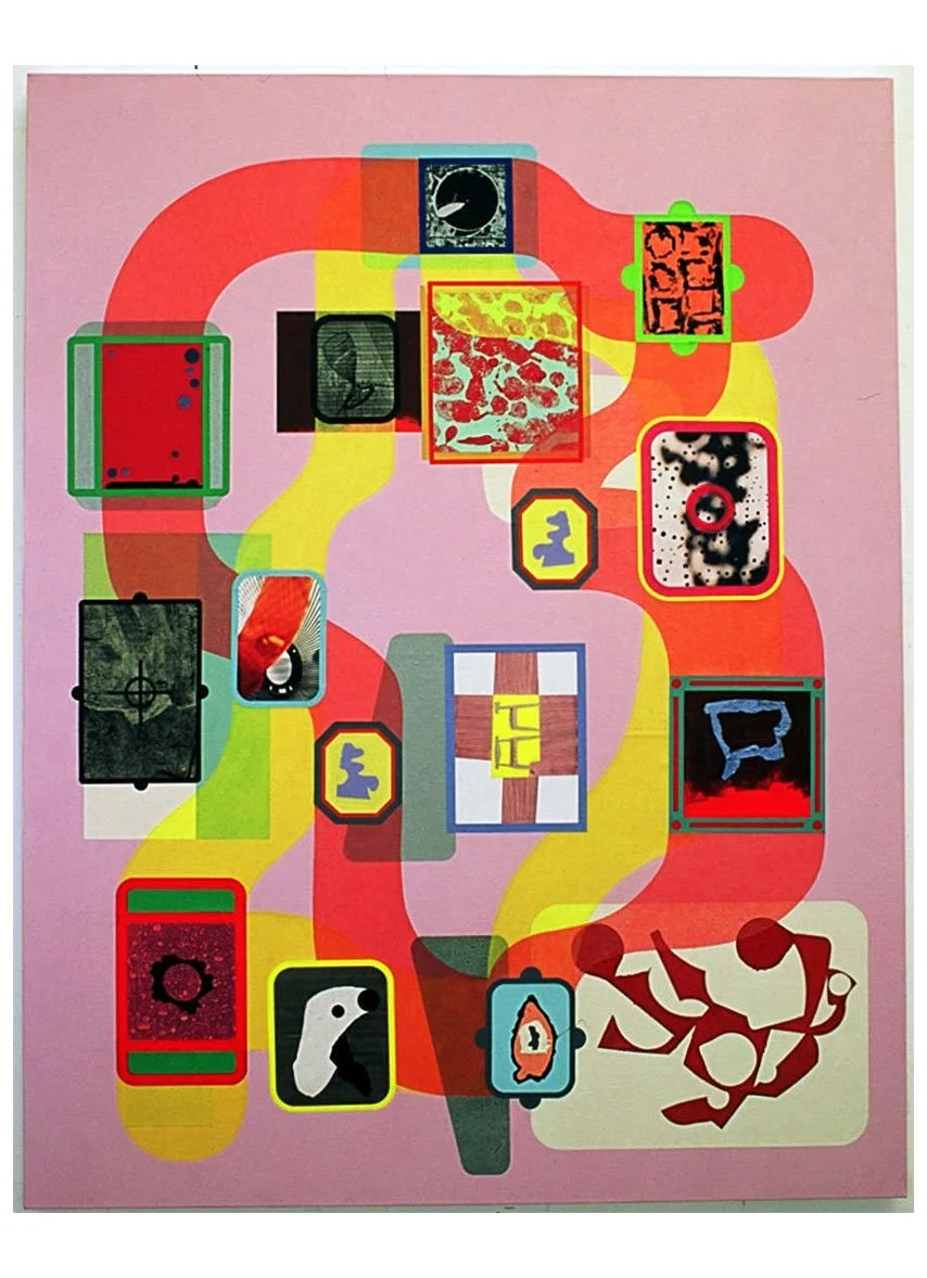 Time Line, acrylic and paper on canvas, 65 x 48 cm, 2005