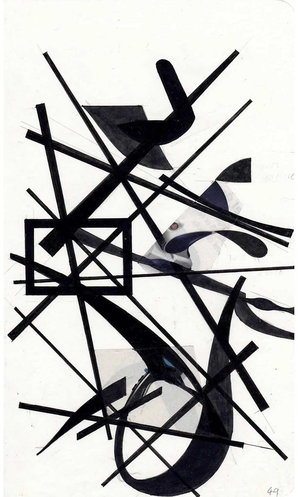 Field Notes No. 49, graphite, collage and archival marker pens, 2020-2021, 21 x 13 cm