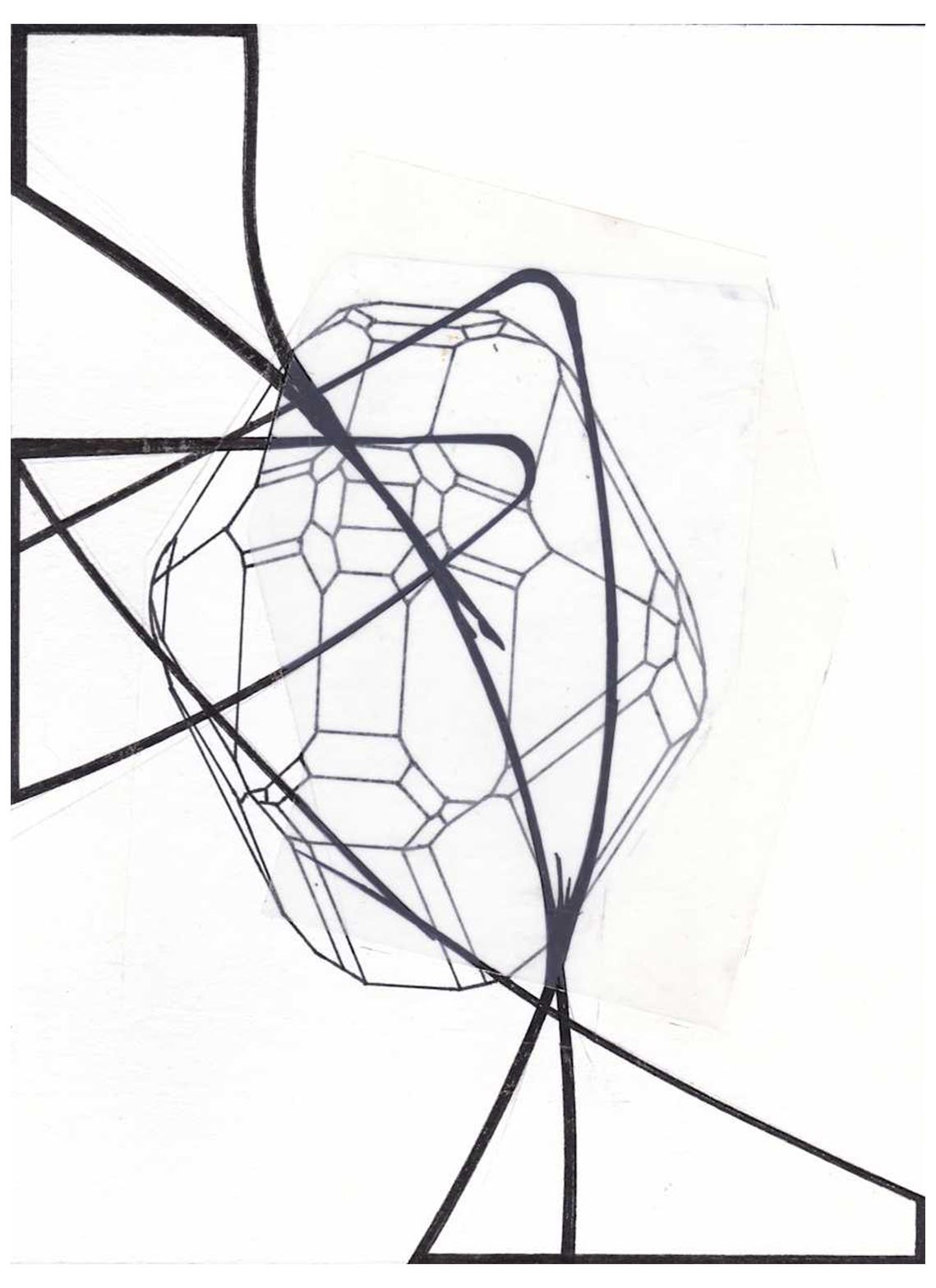 Of Every Description No. 16, Untitled Collage, tracing film, ink, Japanese Paper, 25.4 x 18.8 cm, 2017 - 2023