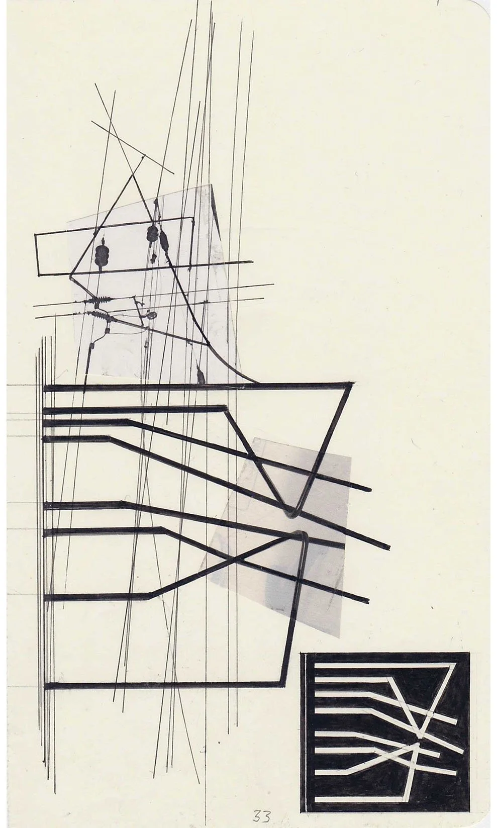 Field Notes No. 33, graphite, collage and archival marker pens, 2020-2021, 21 x 13 cm