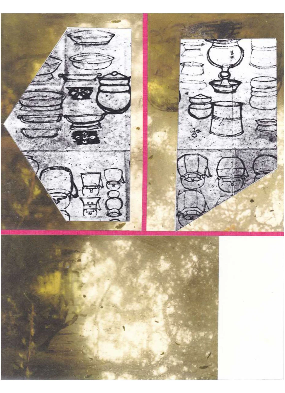 Of Every Description No. 46, Kawai in Wales, acrylic, photocopies and inkjet prints, 25.4 x 19.7 cm, 2023