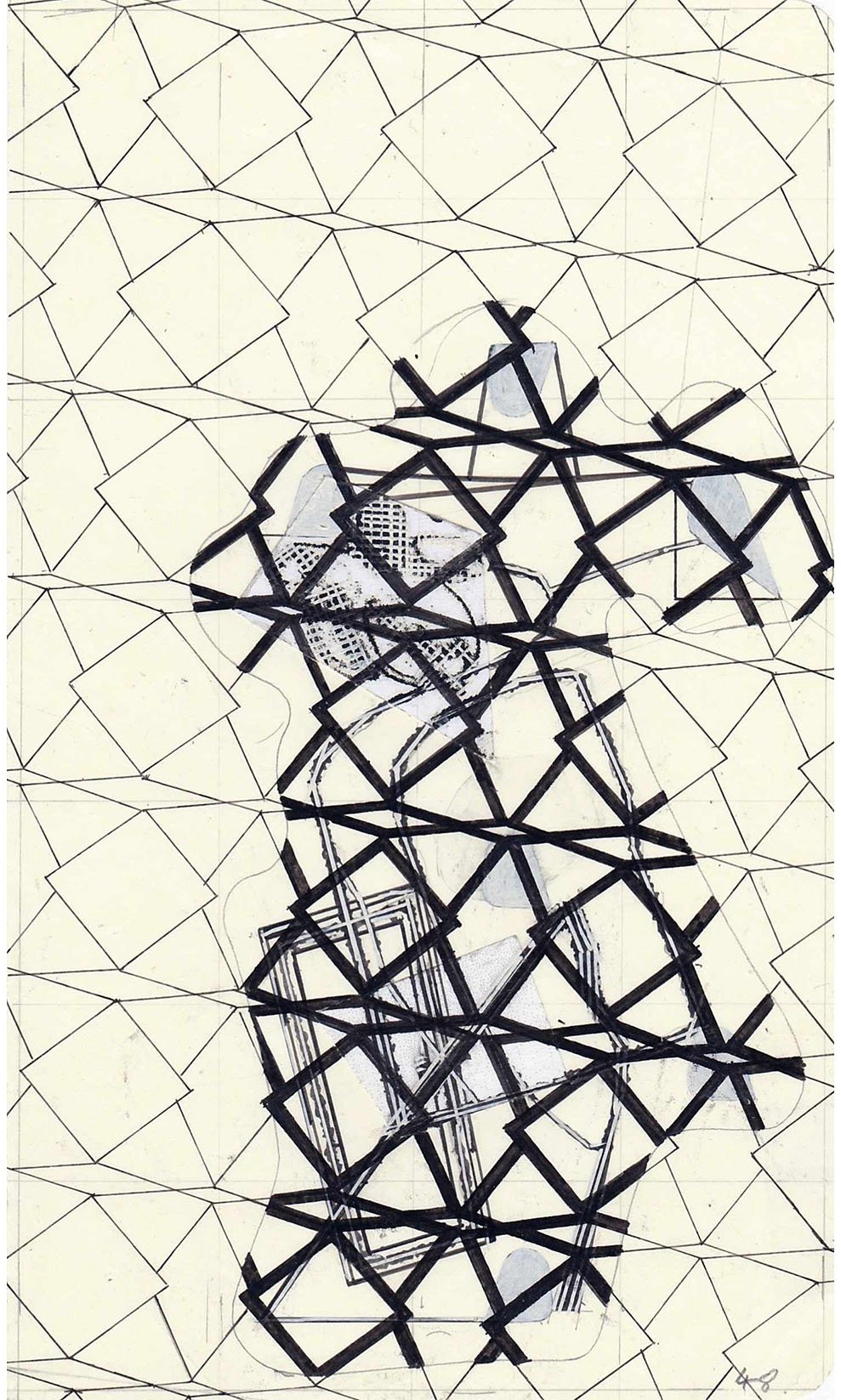 Field Notes No. 48, graphite, collage and archival marker pens, 2020-2021, 21 x 13 cm